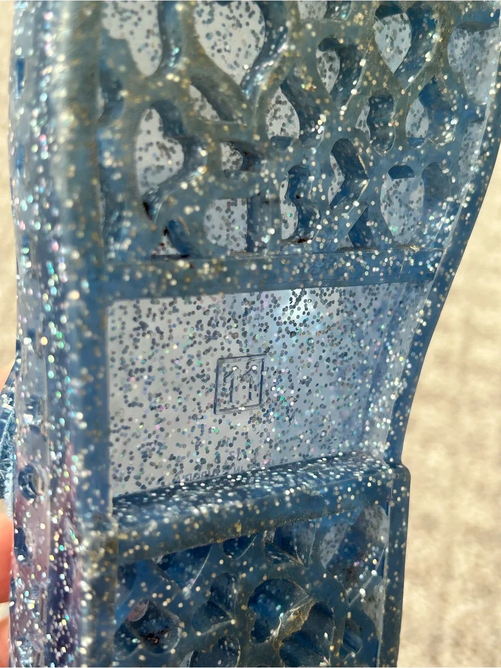Old Navy Sparkle Jelly Mary Jane Shoes in Navy Blue
